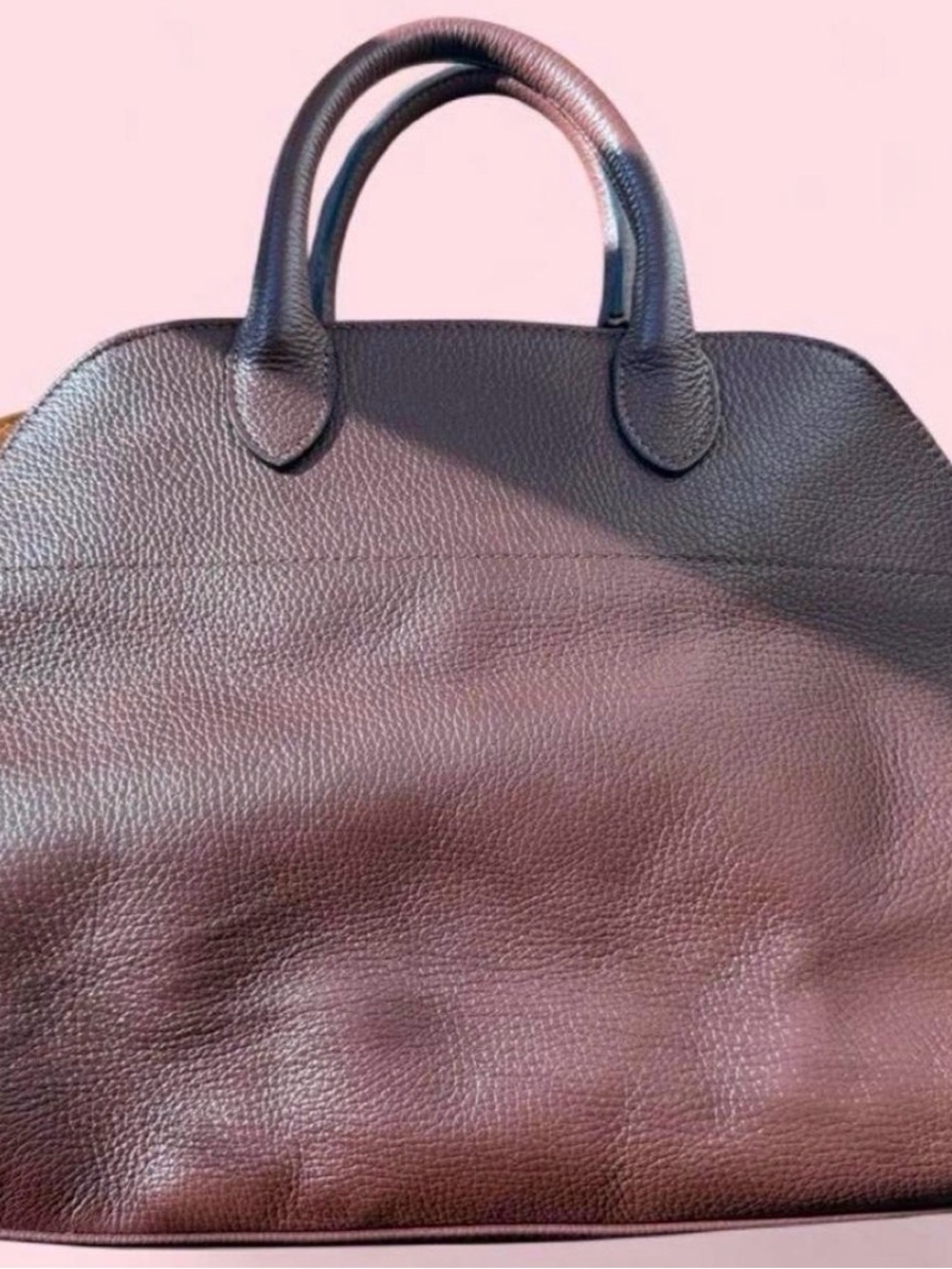 Everyday Pebbled Leather Tote in Dark Brown